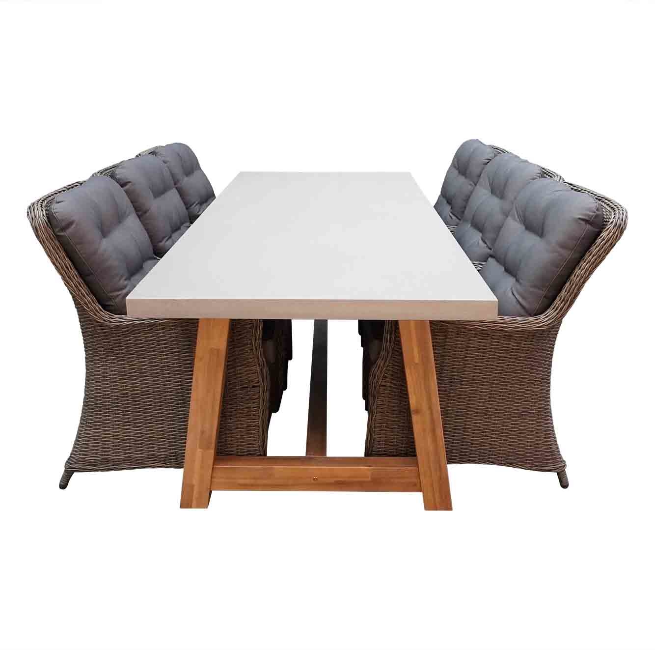 Veltis/Elip dining tuinset 7-delig | betonlook | 250cm