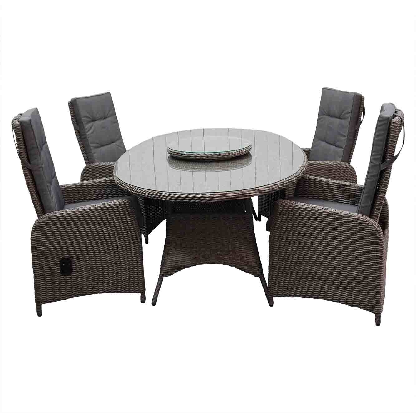 Elip/Nantes dining tuinset verstelbaar 5-delig 200x130 cm - Blended Brown