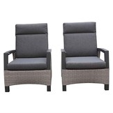 Prato Brick relax tuinset 2-delig | aluminium + wicker | verstelbaar | grijs