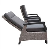 Prato Brick relax tuinset 2-delig | aluminium + wicker | verstelbaar | grijs