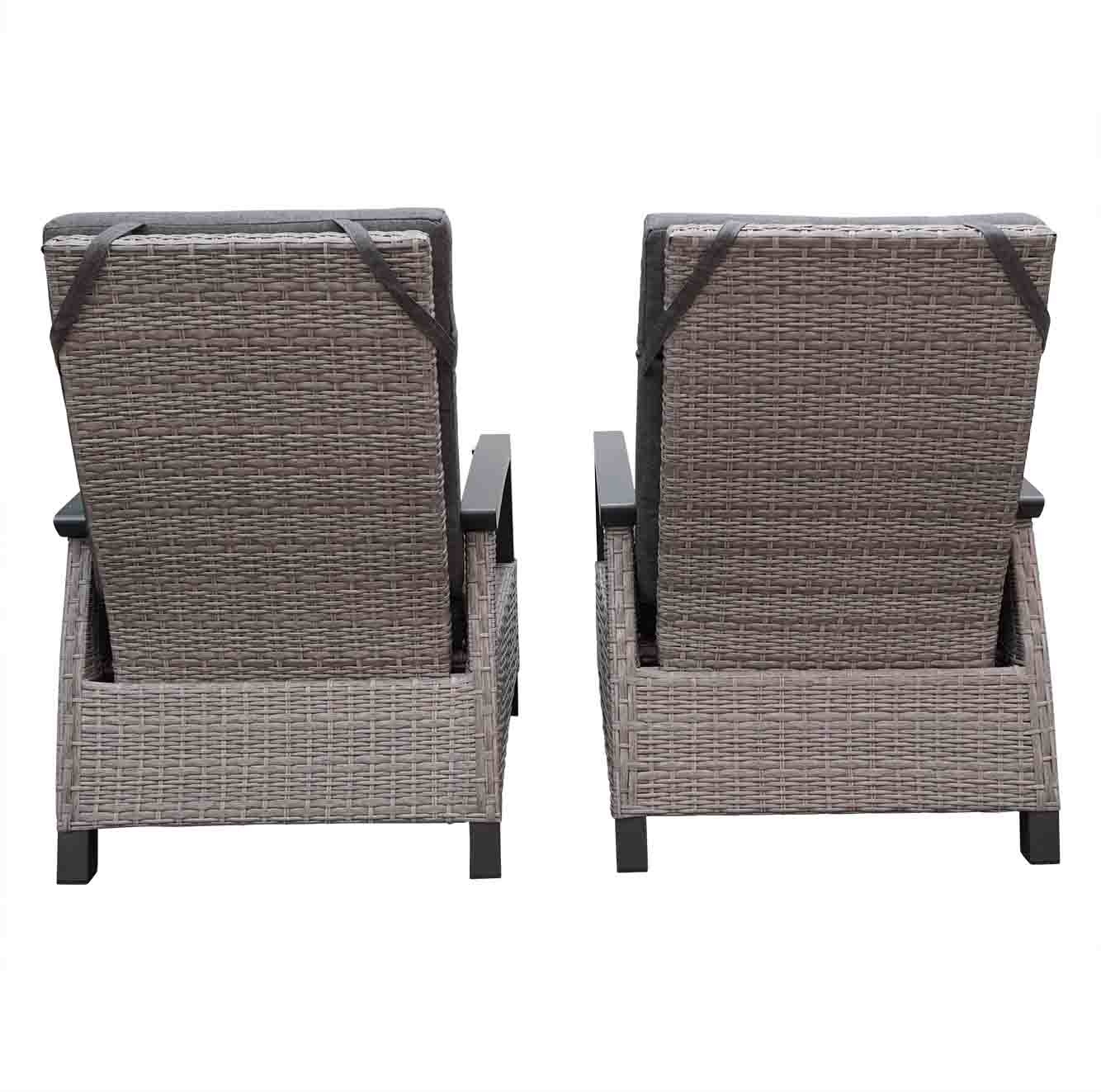 Prato Brick balkonset 2-delig | aluminium + wicker | verstelbaar | grijs