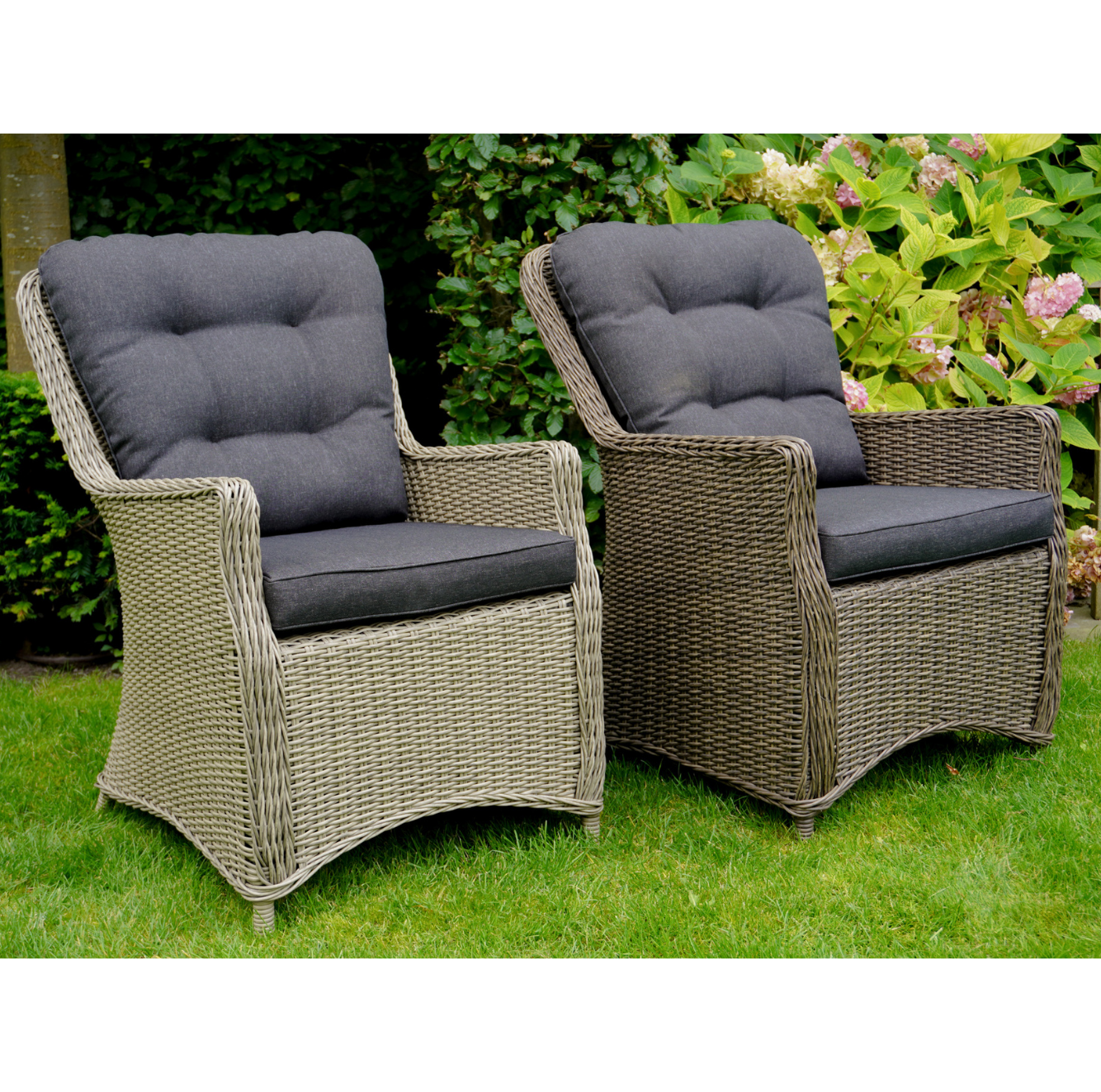 Elip dining tuinstoel | wicker + aluminium | Natural Grey