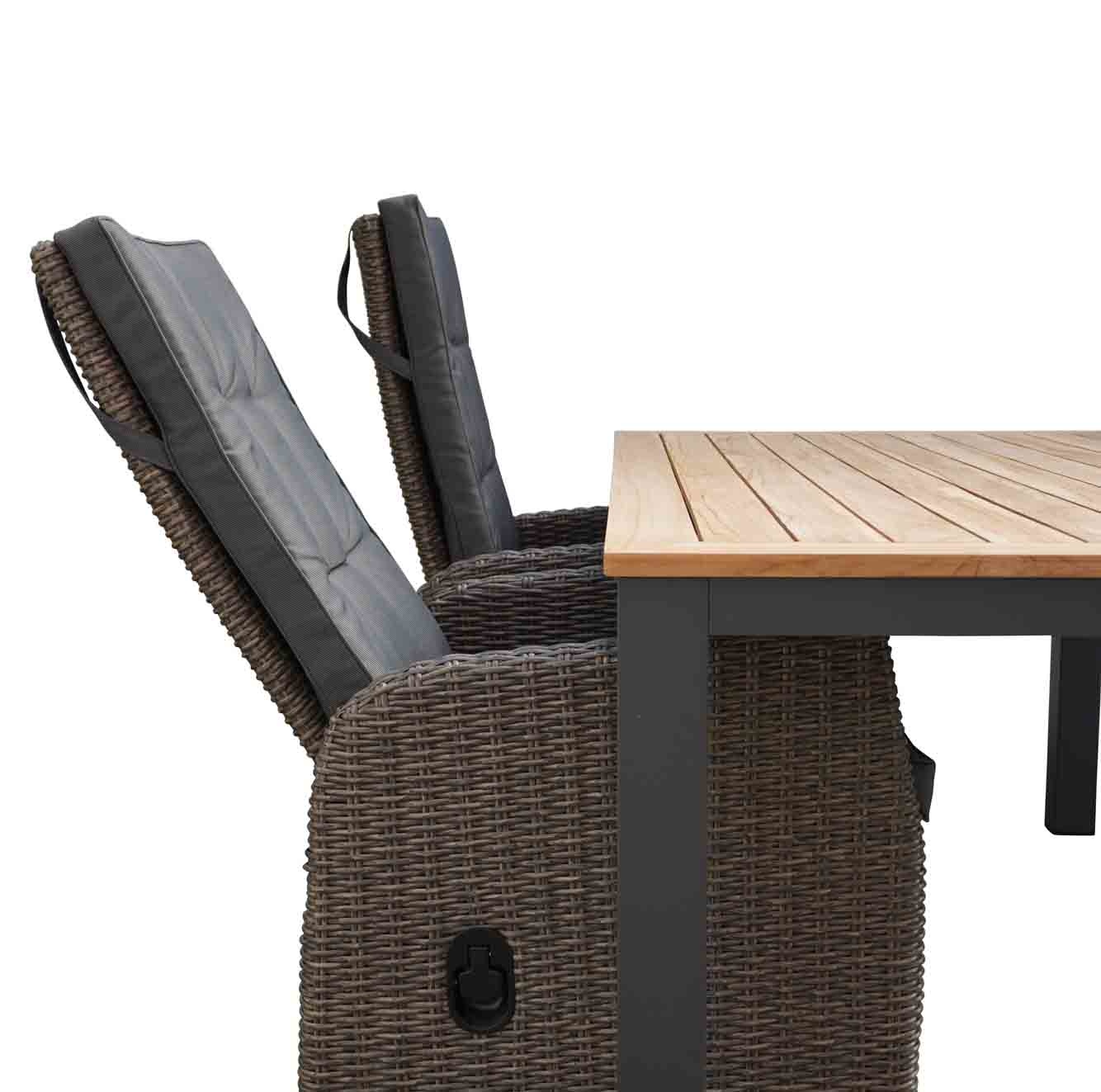 Palazzo/Nantes verstelbaar dining tuinset 5-delig 180cm