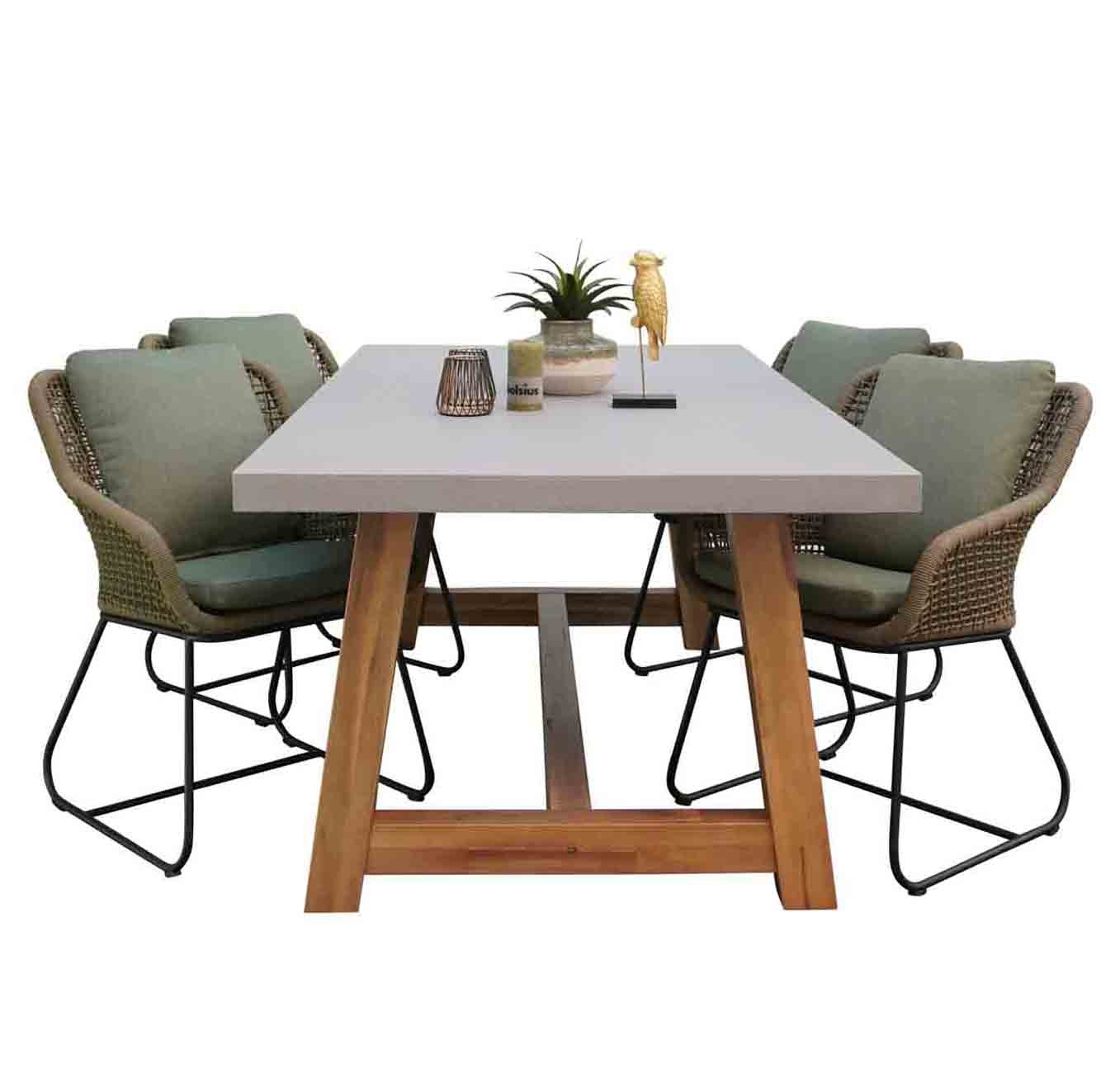 Veltis/Portofino dining tuinset 5-delig | betonlook | 200cm