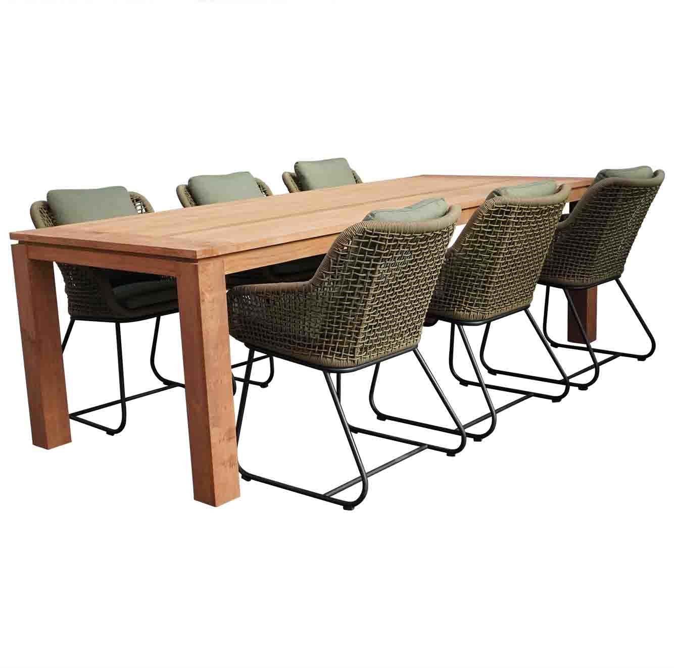 Kensington/Portofino Teak dining tuinset 7-delig