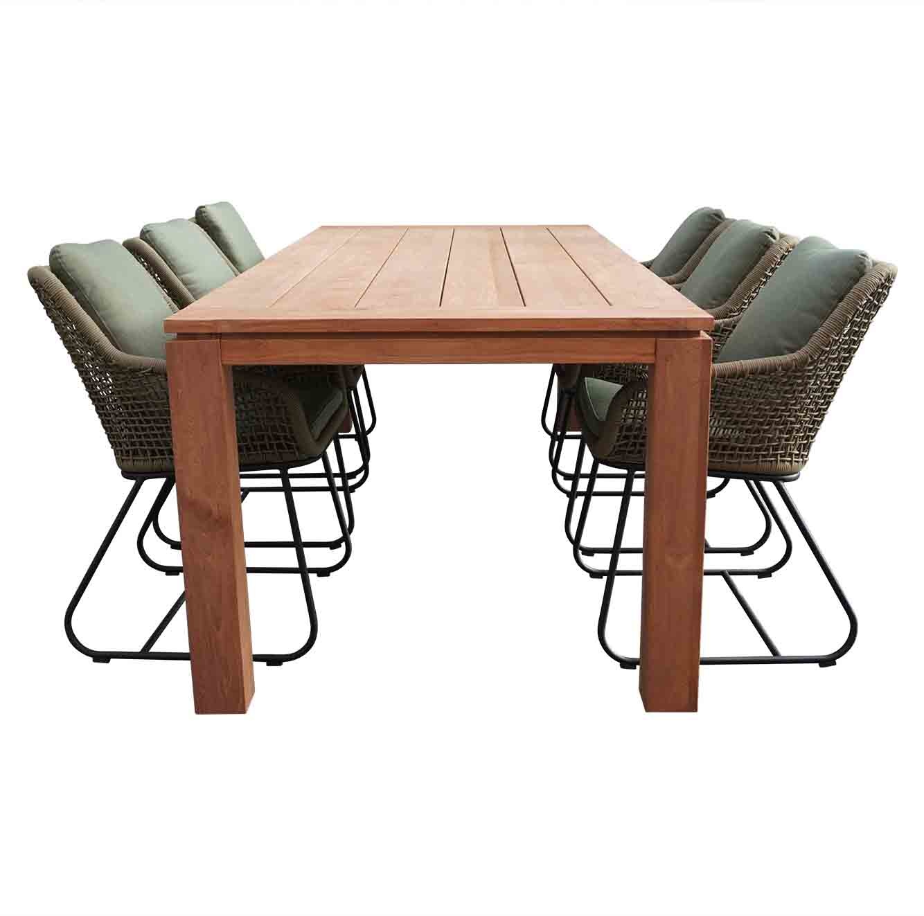 Kensington/Portofino Teak dining tuinset 7-delig