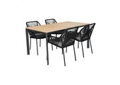 Arezzo/Seville zwart dining tuinset | 4 personen |  | 160cm