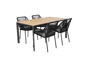 Arezzo/Seville zwart dining tuinset | 4 personen |  | 160cm