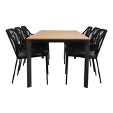Arezzo/Seville zwart dining tuinset | 6 personen |  | 200cm