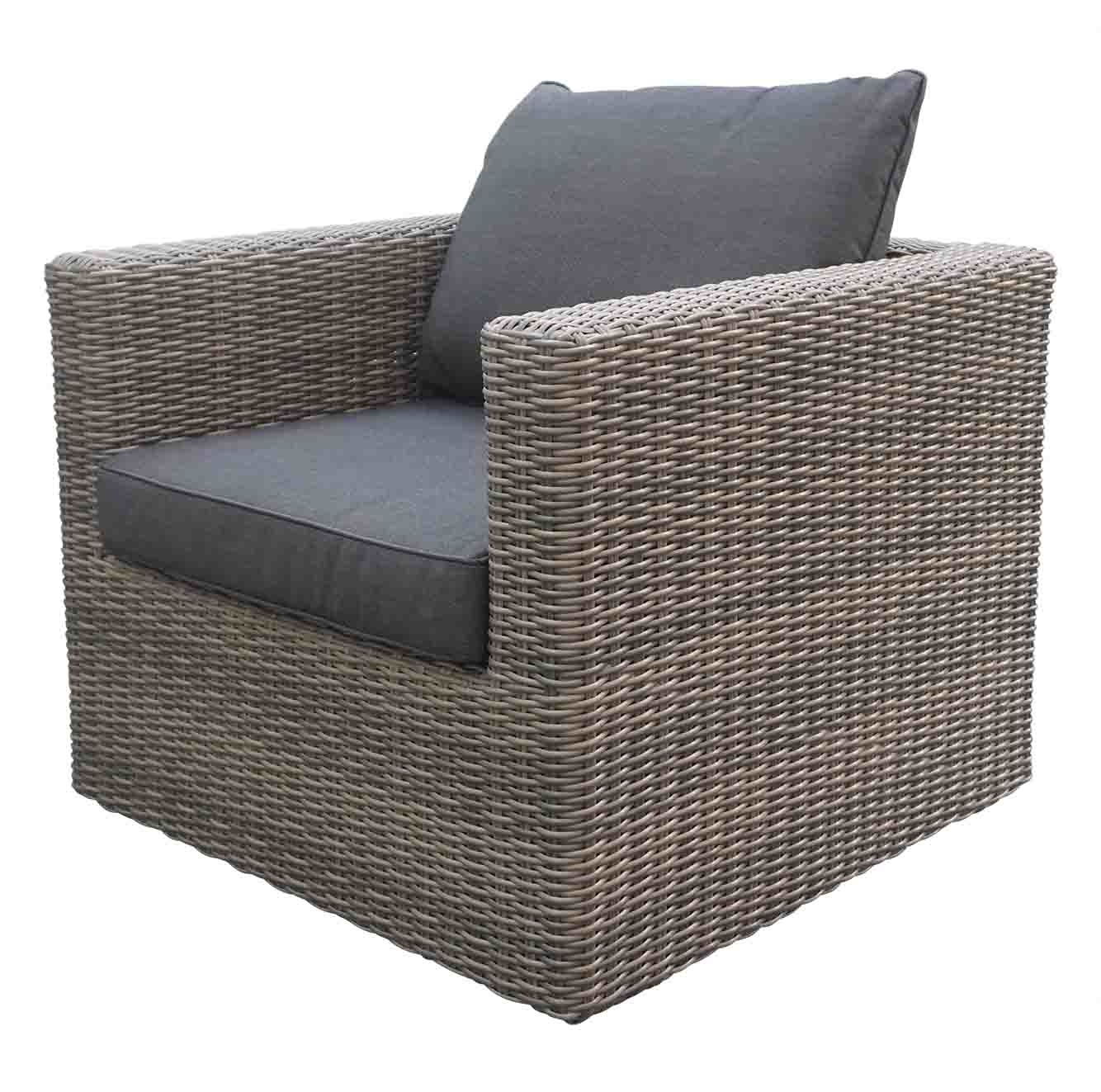 Roma loungestoel | wicker | Kobo Grey
