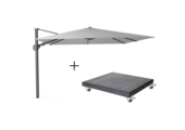 Challenger T² zweefparasol | 300x300cm met Modena parasolvoet 90kg | wit