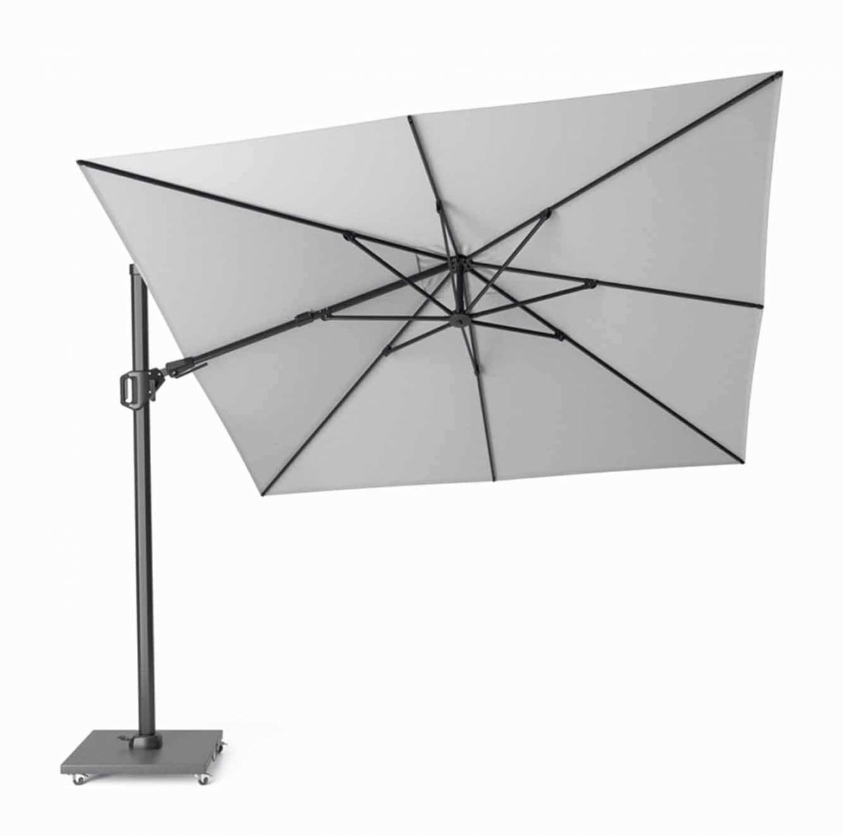 Challenger T² zweefparasol 300x300cm wit + Premium Modena parasolvoet 90kg