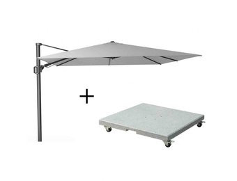 Challenger T² zweefparasol | 300x300cm met Salerno parasolvoet 90kg | wit