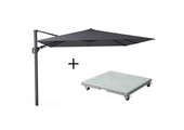 Challenger T² zweefparasol | 300x300cm met Salerno parasolvoet 90kg | zwart