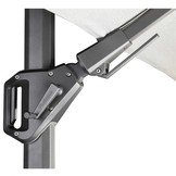 Challenger T² zweefparasol | 300x300cm met Modena parasolvoet 90kg | Light Grey