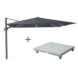 Challenger T² Glow zweefparasol | 300x300cm met Salerno parasolvoet 90kg | antraciet