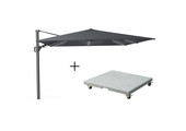 Challenger T² Glow zweefparasol | 300x300cm met Salerno parasolvoet 90kg | antraciet