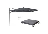 Challenger T² Glow zweefparasol | 300x300cm met Modena parasolvoet 90kg | antraciet