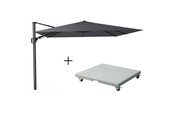 Challenger T² zweefparasol | 300x300cm met Salerno parasolvoet 90kg | antraciet