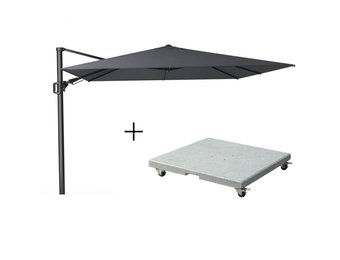Challenger T² zweefparasol | 300x300cm met Salerno parasolvoet 90kg | antraciet