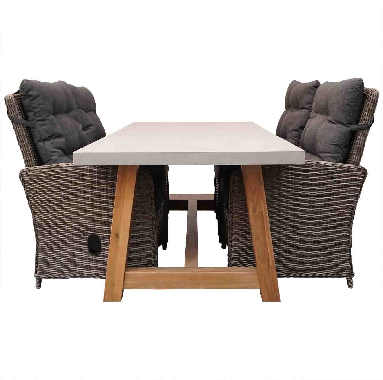 Veltis/Nola betonlook dining tuinset 5-delig 200x100 cm