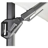 Challenger T² zweefparasol - premium doek | 350x260cm met Modena parasolvoet 120kg | Faded Black