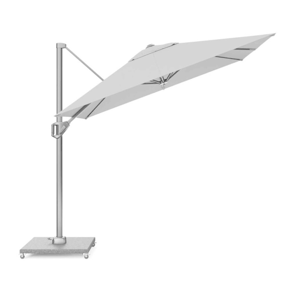 Voyager T¹ zweefparasol 250x250cm Light Grey + Modena 90kg voet