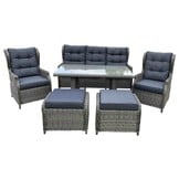 Belfort stoel-bank loungeset - verstelbaar 7 personen | wicker | Kobo Grey | 6-delig