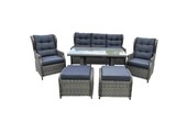 Belfort stoel-bank loungeset - verstelbaar 7 personen | wicker | Kobo Grey | 6-delig