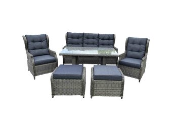 Belfort stoel-bank loungeset - verstelbaar 7 personen | wicker | Kobo Grey | 6-delig