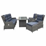 Belfort stoel-bank loungeset - verstelbaar 7 personen | wicker | Kobo Grey | 6-delig