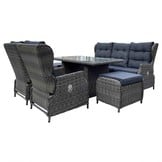 Belfort stoel-bank loungeset - verstelbaar 7 personen | wicker | Kobo Grey | 6-delig