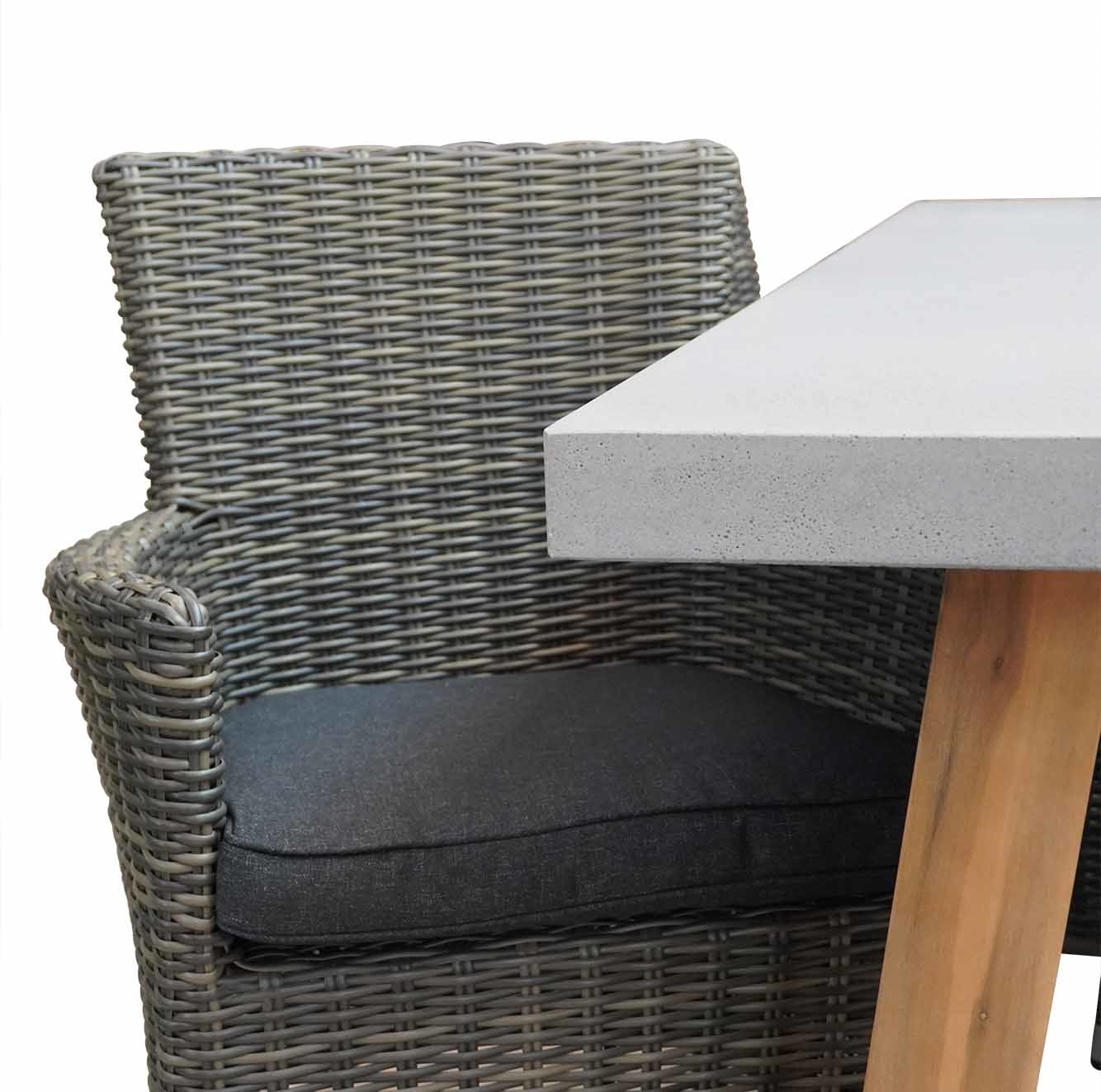 Veltis/Bordeaux betonlook dining tuinset 5-delig 200x100 cm
