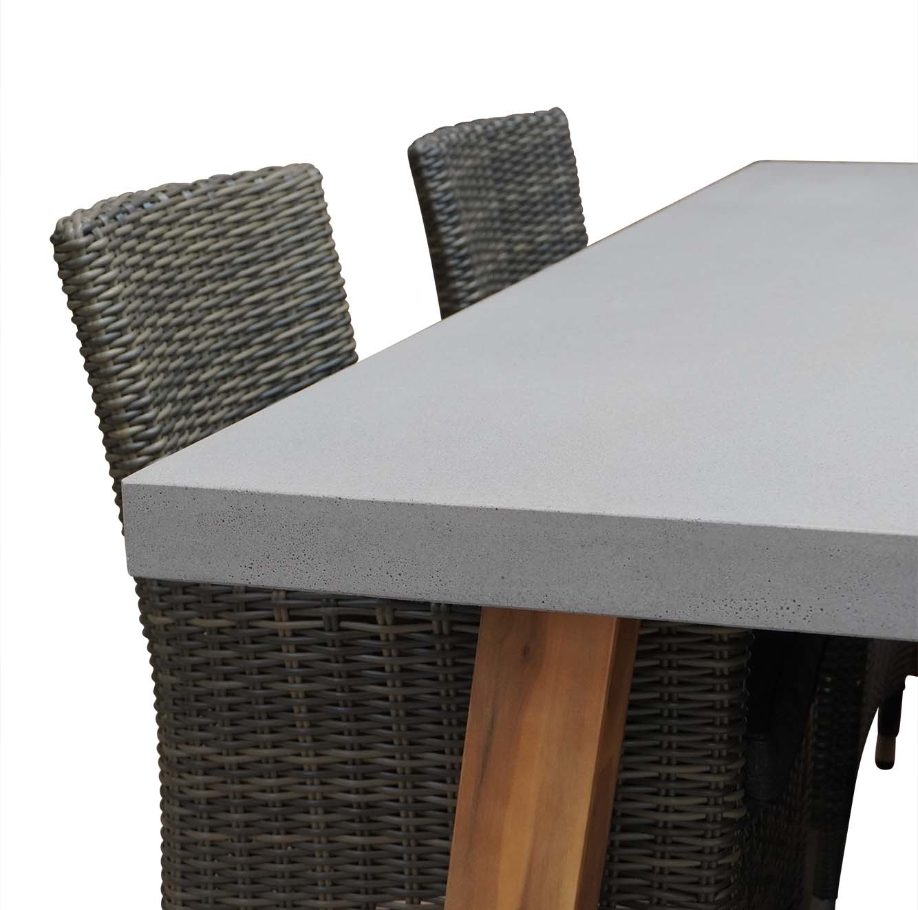 Veltis/Bordeaux betonlook dining tuinset 5-delig 200x100 cm