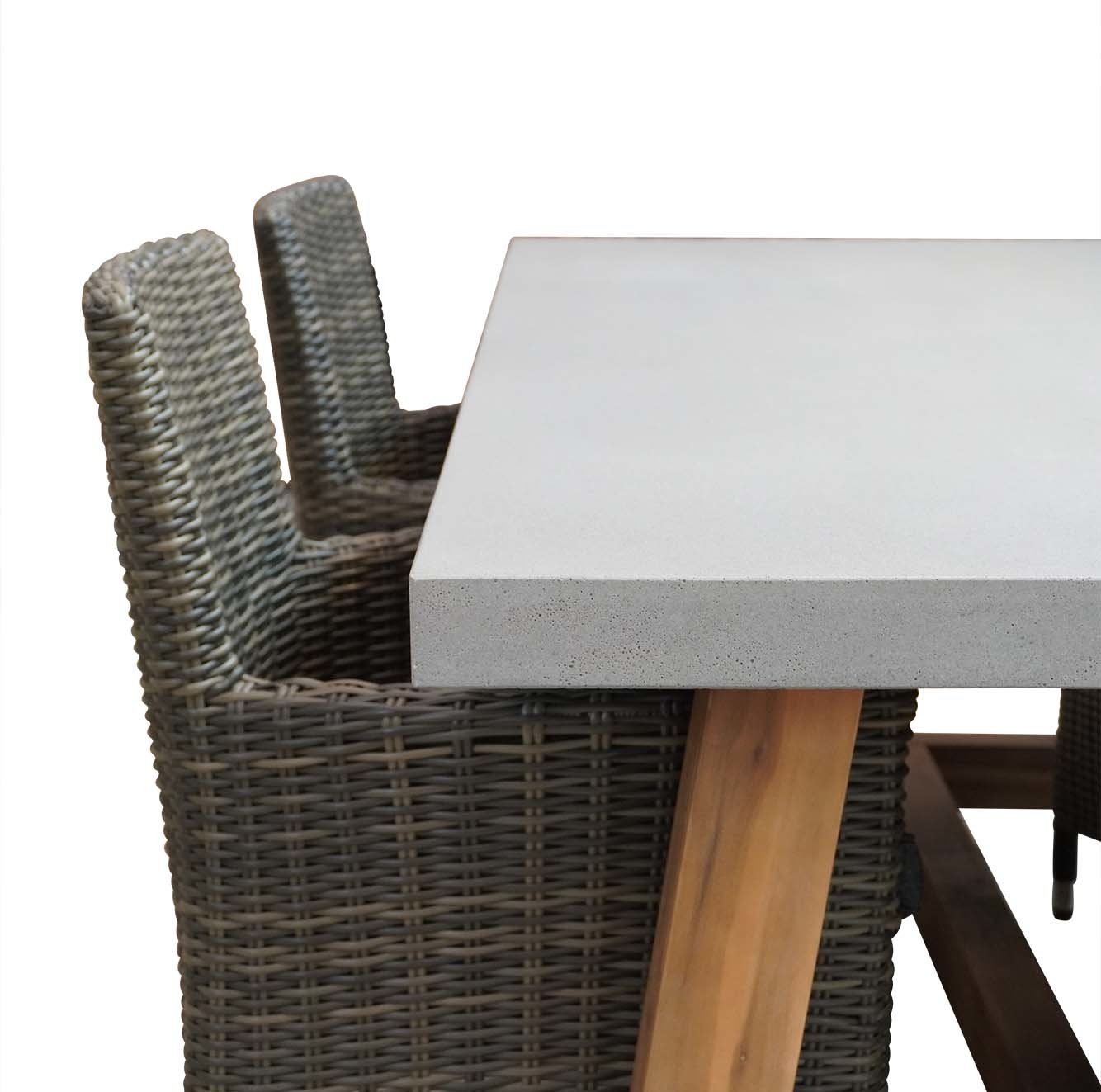 Veltis/Bordeaux betonlook dining tuinset 5-delig 200x100 cm
