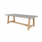 Veltis/Karlstad zwart dining tuinset | 6 personen | betonlook + kunststof | 200cm