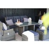 Belfort loungebank | aluminium + wicker | Kobo Grey