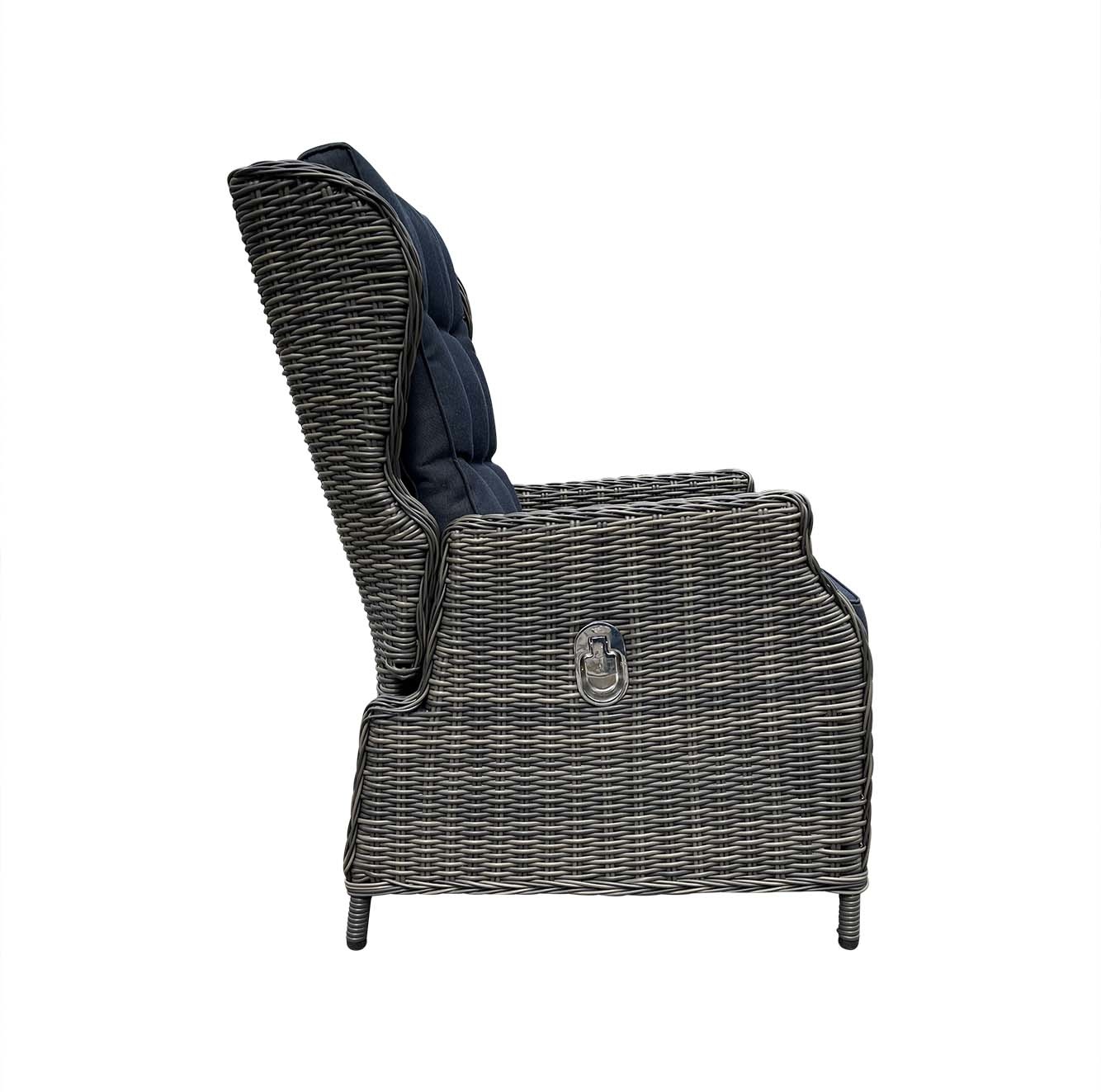 Belfort stoel-bank loungeset 4-delig | wicker | verstelbaar | Kobo Grey