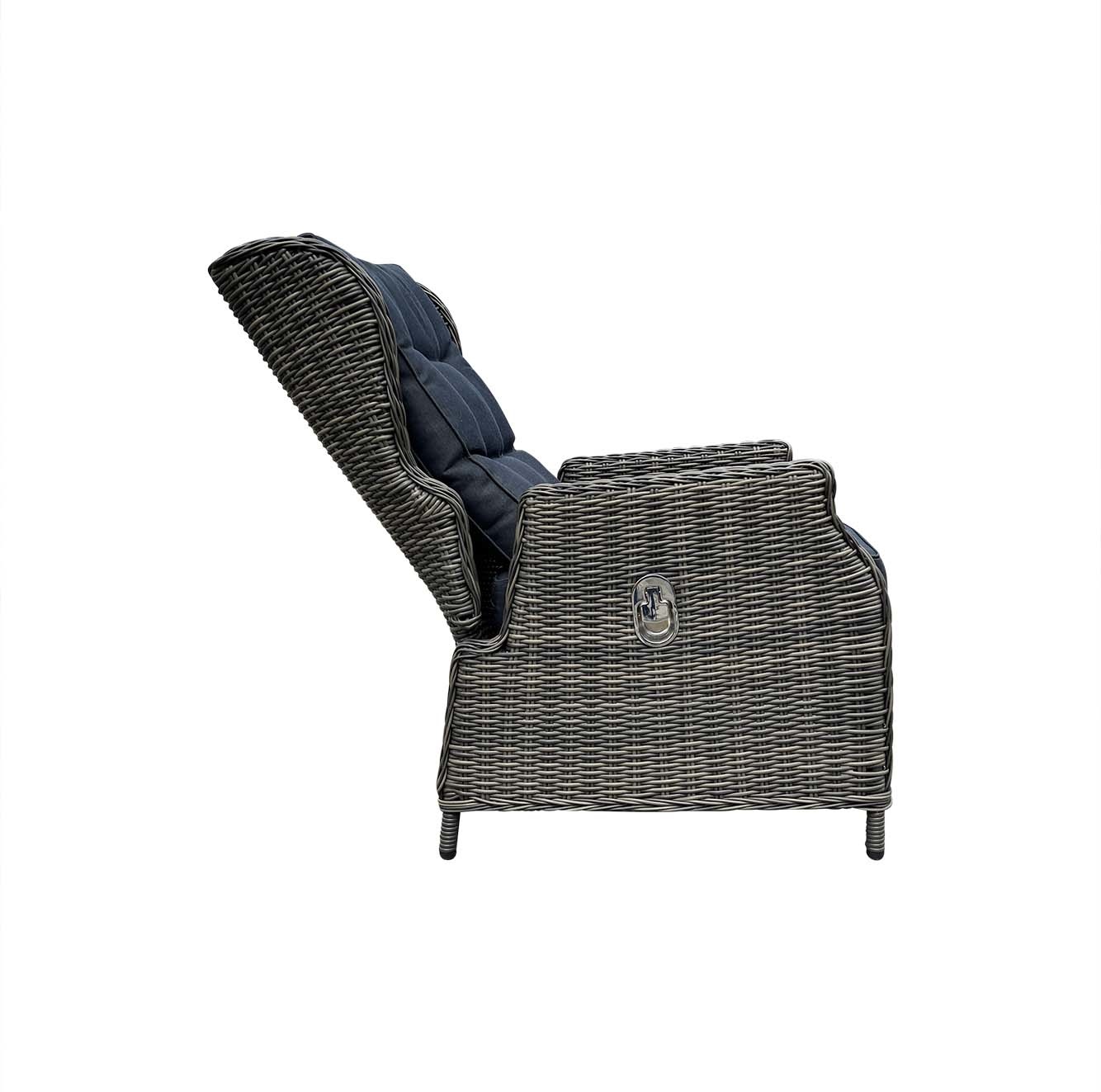 Belfort stoel-bank loungeset 4-delig | wicker | verstelbaar | Kobo Grey