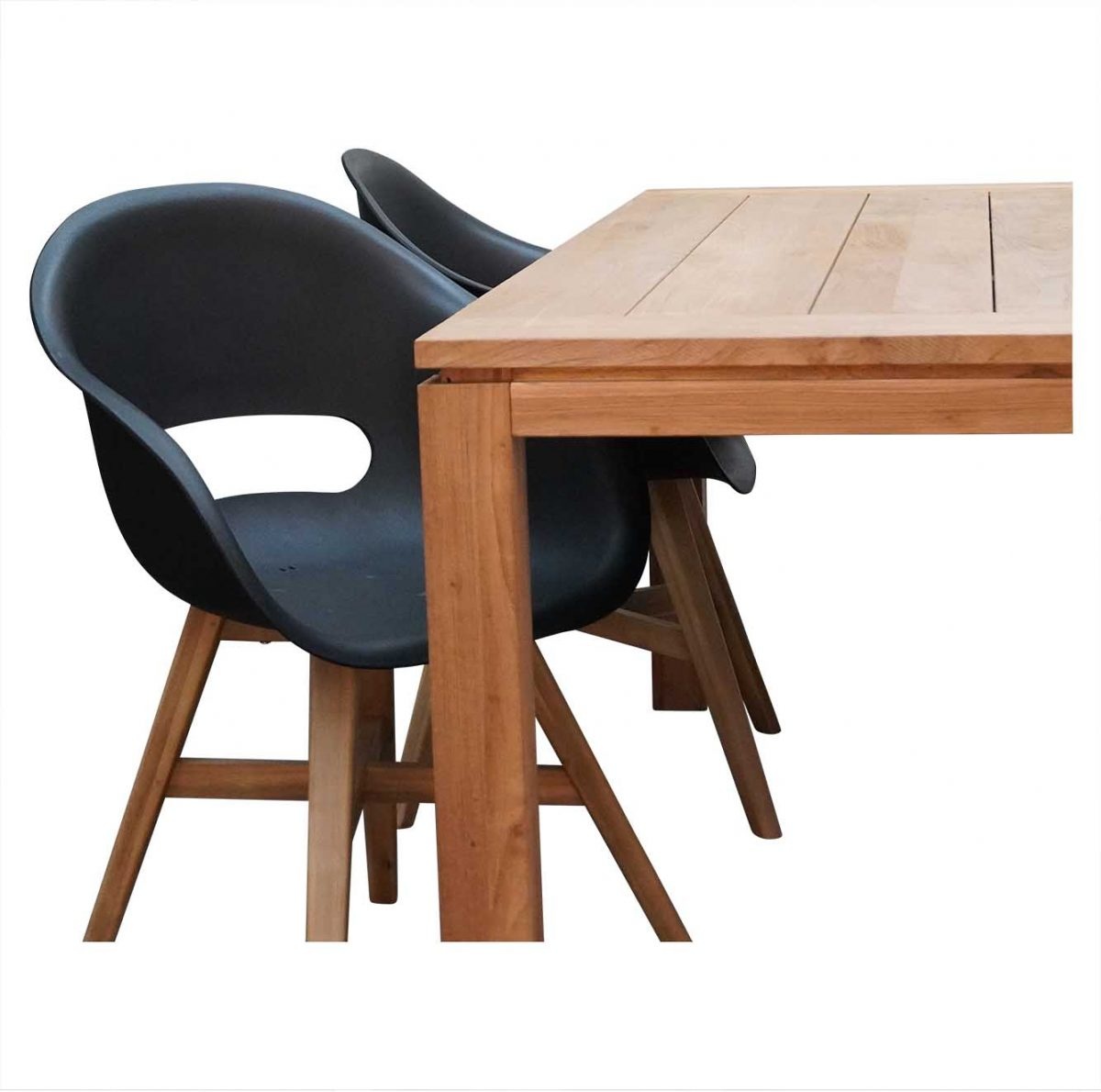 Kensington/Karlstad zwart dining tuinset 5-delig | teakhout | 180cm