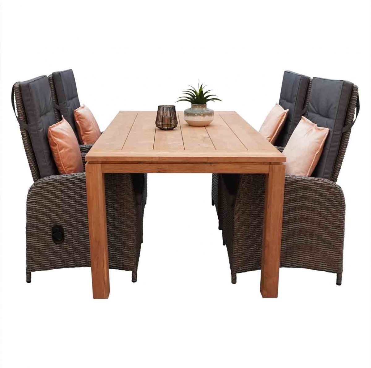 Kensington/Nantes verstelbaar Teak dining tuinset 5-delig