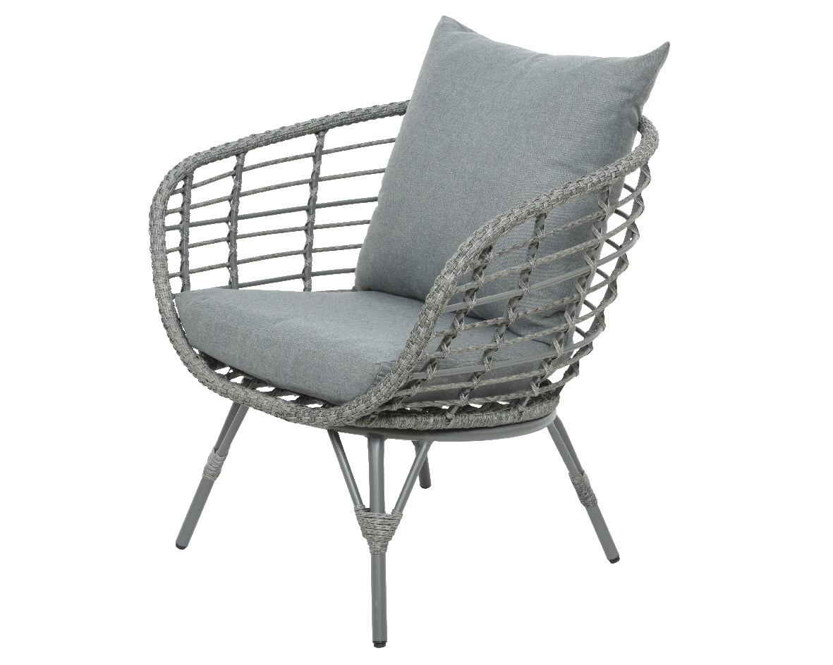 Evora balkonset 3-delig | wicker + aluminium | grijs