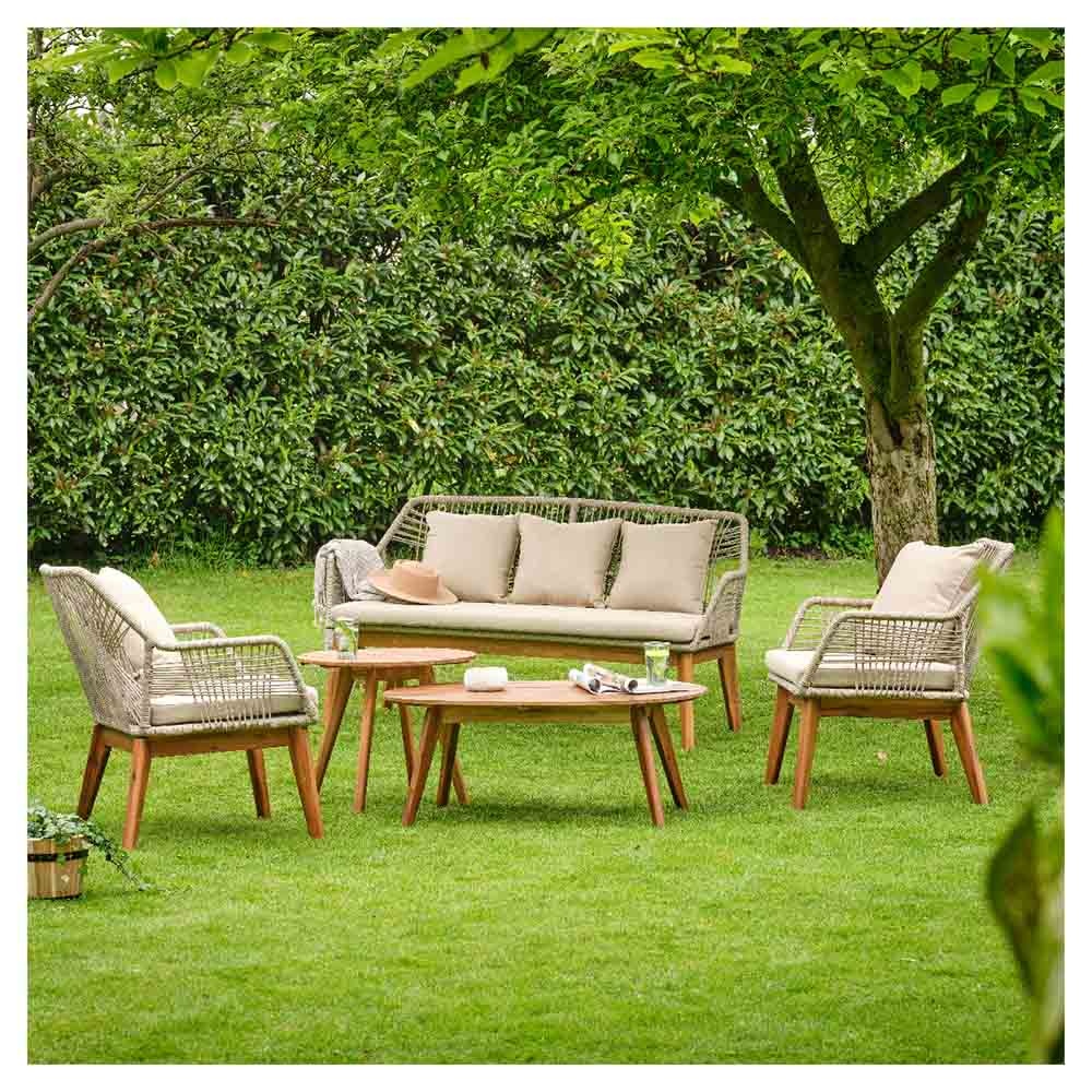 Seville stoel-bank loungeset 5-delig | zand