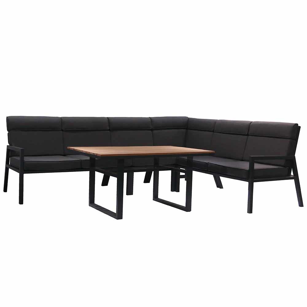 Palazzo dining loungeset 5-delig | aluminium + teakhout | 300x214cm | Light Teak