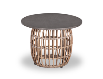Flow bijzettafel | wicker + betonlook | 55cm
