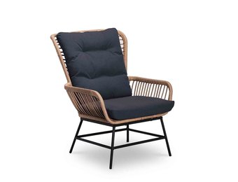 Dex loungestoel tuin | wicker + aluminium | Bamboo antraciet