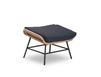 Dex voetenbank | wicker + aluminium | Bamboo antraciet