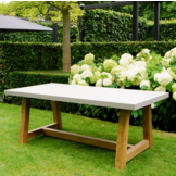 Veltis/Madrid Ash Grey dining tuinset | 4 personen | betonlook + wicker | 200cm