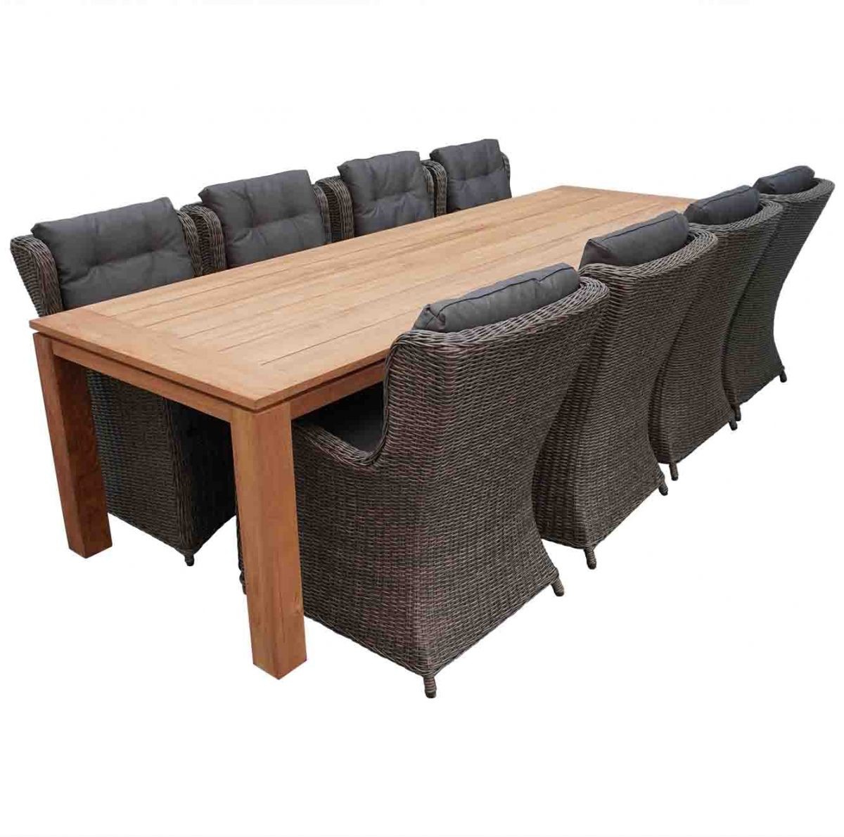 Kensington/Pisa Teak dining tuinset 9-delig