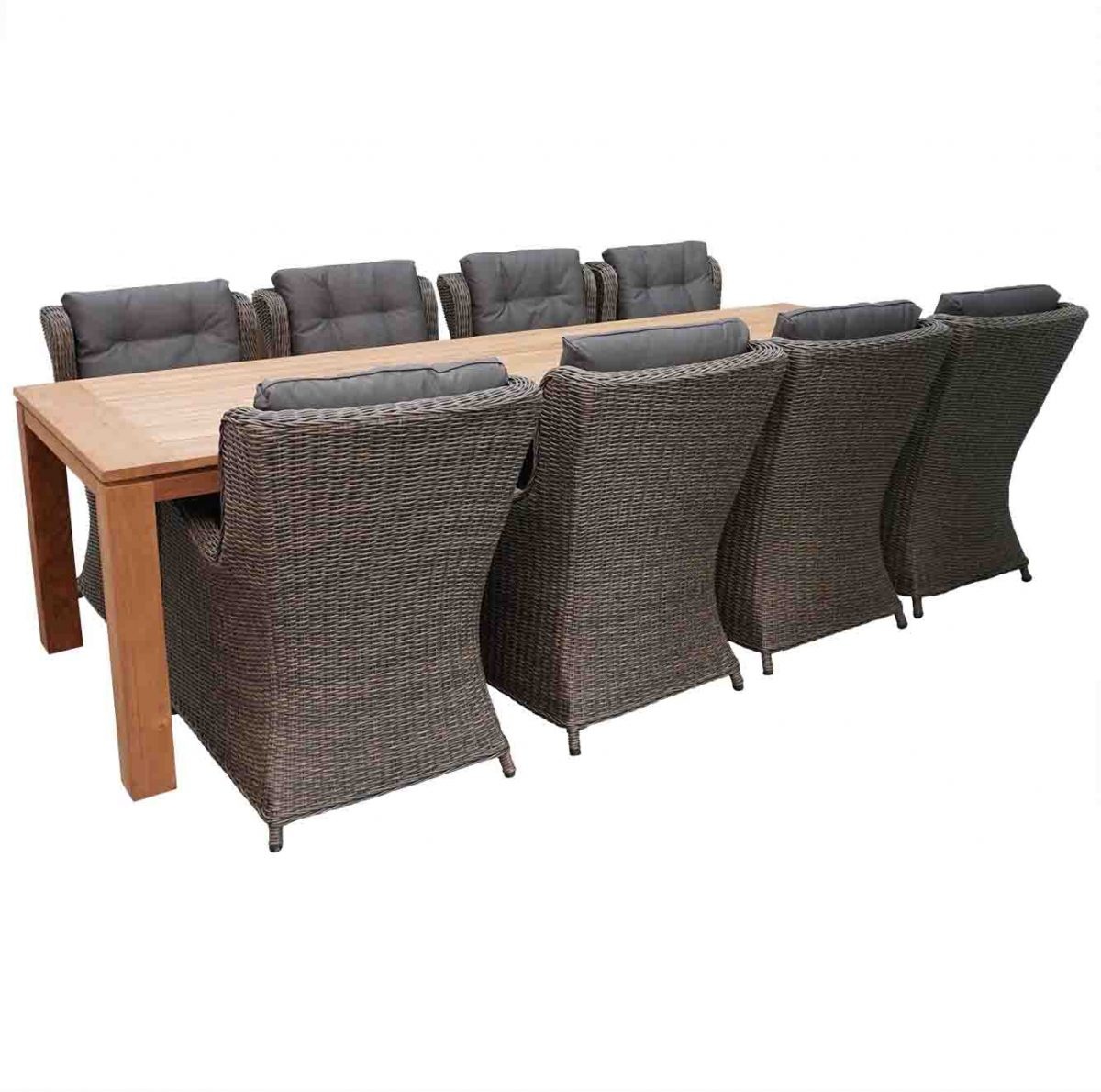 Kensington/Pisa Teak dining tuinset 9-delig